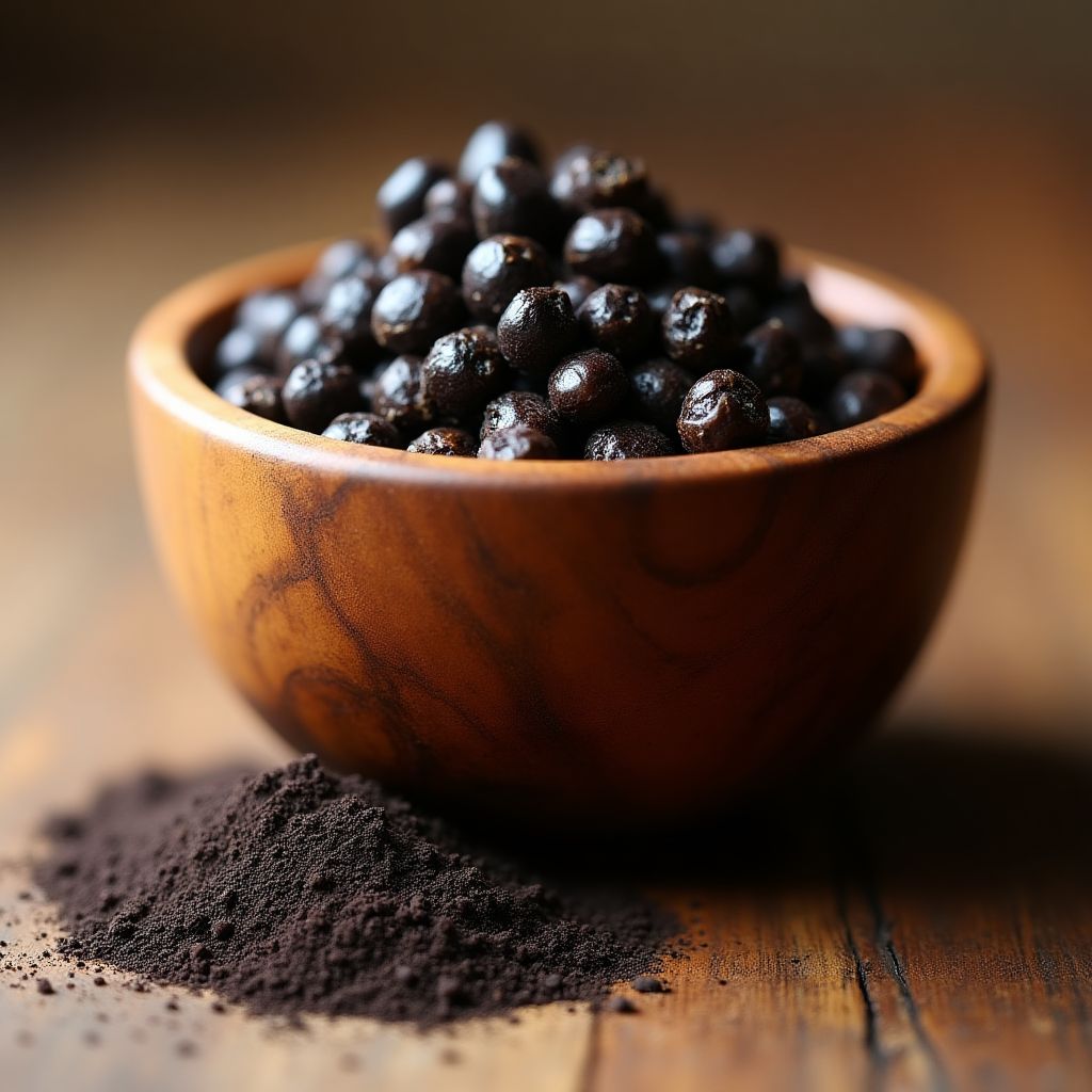 Roasted and ground Wattle seeds, a staple Aboriginal food.